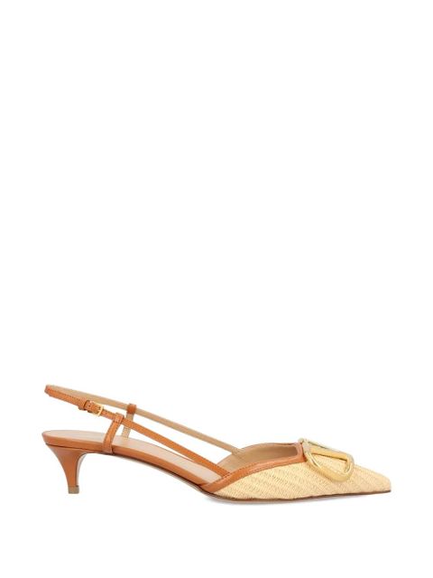 Valentino Garavani V-logo slingback pumps - Neutrals - zdjęcie produktu nr 1