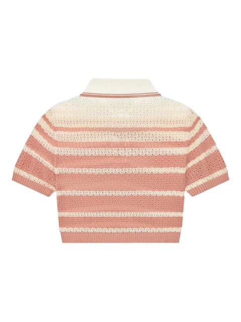 AMIRI striped polo-neck top - Pink