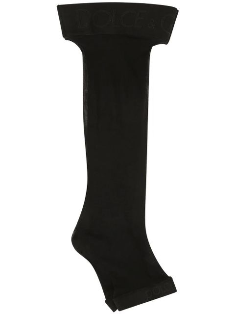 Dolce & Gabbana logo-trim stockings - Black - zdjęcie produktu nr 1