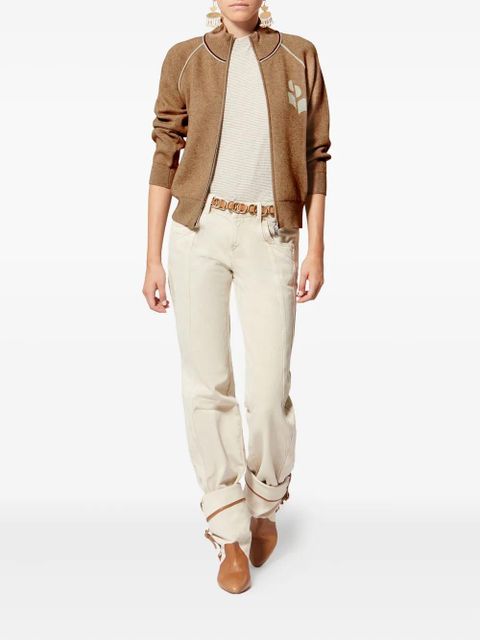 MARANT ÉTOILE Lanya zip logo cardigan - Brown - zdjęcie produktu nr 2