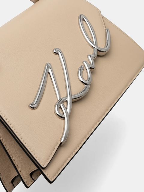 Karl Lagerfeld torebka skórzana K/SIGNATURE kolor beżowy A1W30036