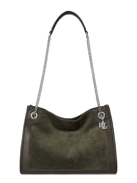 Lauren Ralph Lauren torebka zamszowa kolor zielony 431980175 - zdjęcie produktu nr 1