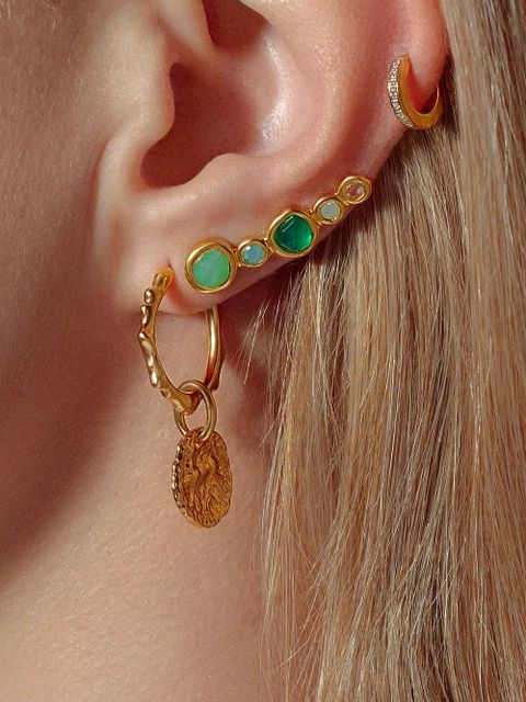 Monica Vinader skinny huggie hoop earrings - Gold - zdjęcie produktu nr 2