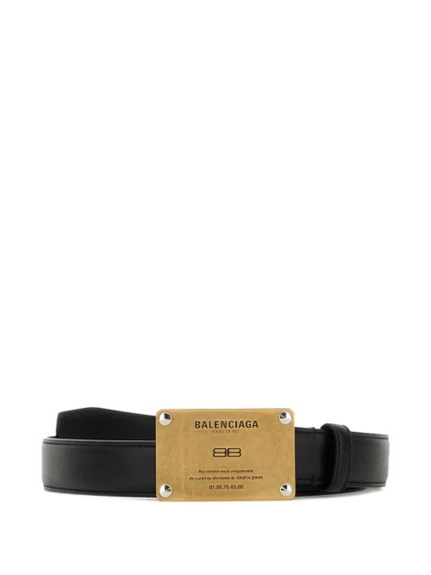 Balenciaga rectangular-plaque leather belt - Black - zdjęcie produktu nr 1
