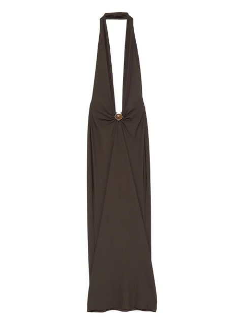 Christopher Esber ruched halterneck beach dress - Brown - zdjęcie produktu nr 1