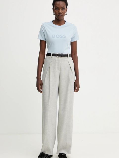 BOSS Orange t-shirt bawełniany BOSS ORANGE damski kolor niebieski 50501139