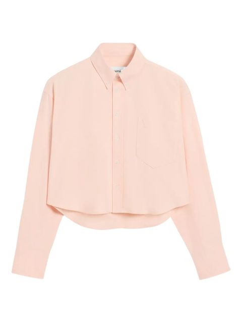 AMI Paris Ami De Coeur cropped oversized shirt - Pink - zdjęcie produktu nr 1