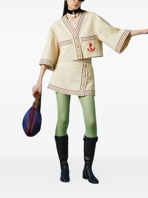 Gucci anchor-detail gauze shirt - Neutrals - zdjęcie produktu nr 2