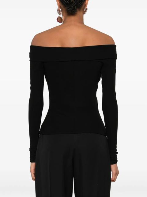 Blumarine off-shoulder twist-front top - Black