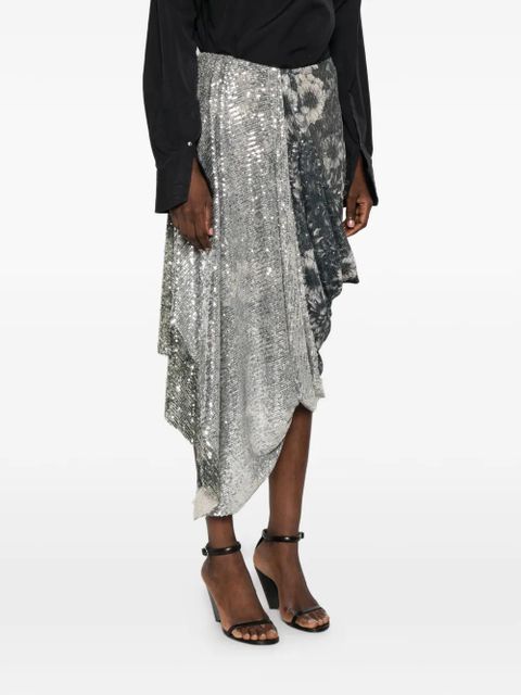 Maison Margiela sequin-embellished floral-print skirt - Grey