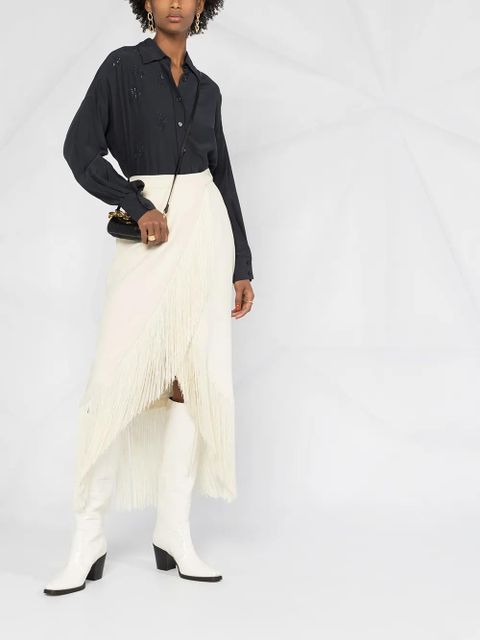 Zadig&Voltaire Tamara embellished leaf shirt - Blue