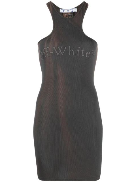 Off-White logo-detail tie-dye sleeveless minidress - Grey - zdjęcie produktu nr 1