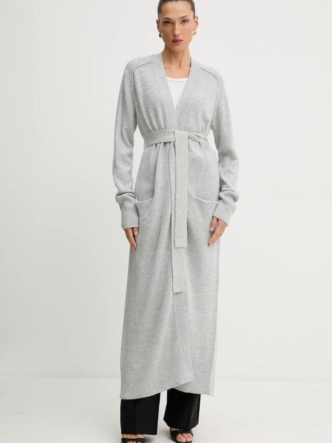 BOSS kardigan wełniany damski kolor szary 50550488 - zdjęcie produktu nr 1