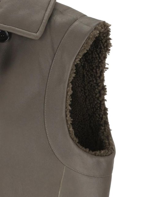 Max Mara double-breasted shearling coat - Green