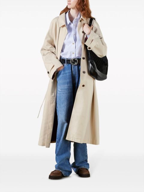 Gucci belted gabardine trench coat - Neutrals