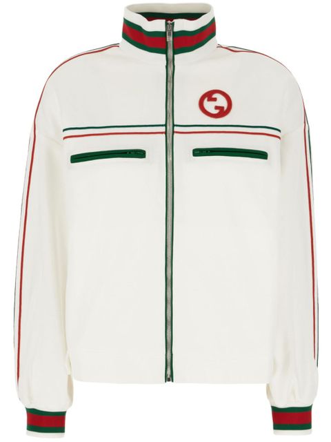 Gucci Web-stripe technical-jersey jacket - White