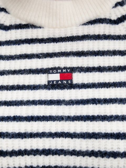 Tommy Jeans sweter z domieszką wełny damski kolor biały DW0DW21677