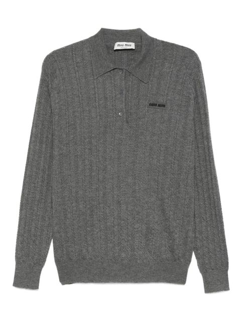 Miu Miu cashmere polo sweater - Grey - zdjęcie produktu nr 1