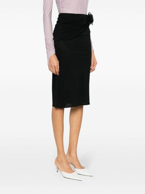 Magda Butrym floral-appliqué pencil skirt - Black - zdjęcie produktu nr 2