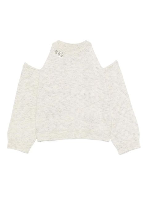 SOLOTRE cut-out detailing sweater - White