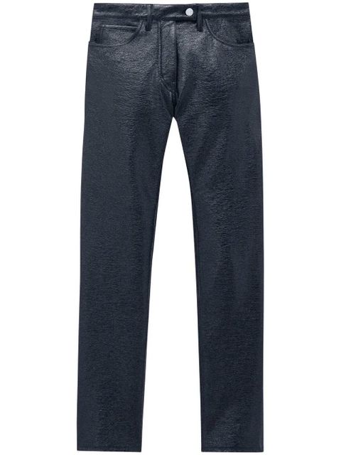 Courrèges slim-fit vinyl trousers - Blue - zdjęcie produktu nr 1