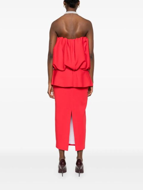 Rowen Rose puffball-top maxi dress - Red