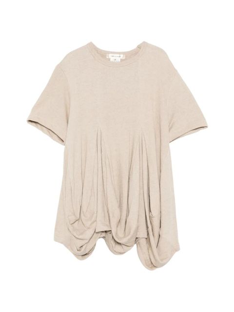 Comme Des Garçons pleated draped T-shirt - Neutrals - zdjęcie produktu nr 1