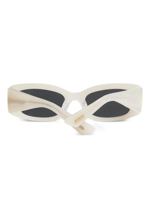 KHAITE rectangle-frame sunglasses - White