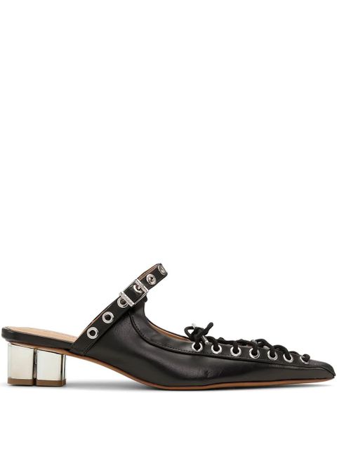 GANNI laced leather mules - Black - zdjęcie produktu nr 1