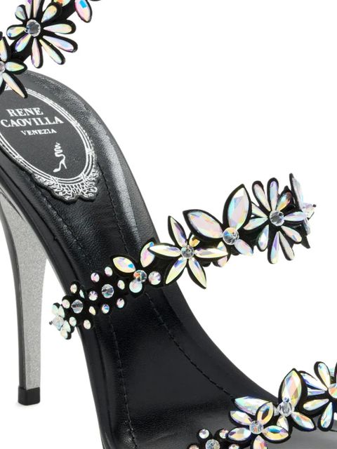 René Caovilla 100mm Eva crystal-embellished sandals - Black
