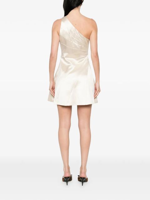 SANDRO Sirene one-shoulder ruched mini dress - Neutrals
