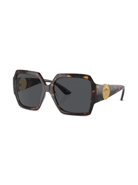 Versace Eyewear tortoiseshell-effect oversize-frame sunglasses - Green - zdjęcie produktu nr 2
