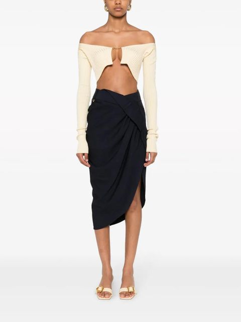 Jacquemus La Jupe Saudade draped midi skirt - Blue