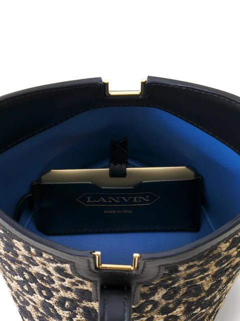 Lanvin leopard studded bucket bag - Black