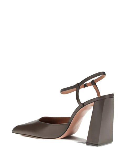 Amina Muaddi 95mm Charlotte Pumps - Brown