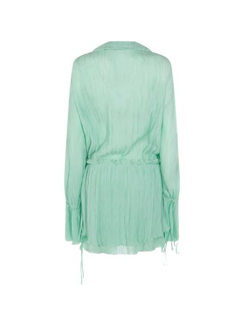 Blumarine ruffled long-sleeve dress - Green - zdjęcie produktu nr 2
