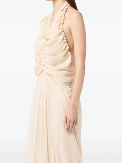 Blumarine Georgette maxi dress - Neutrals