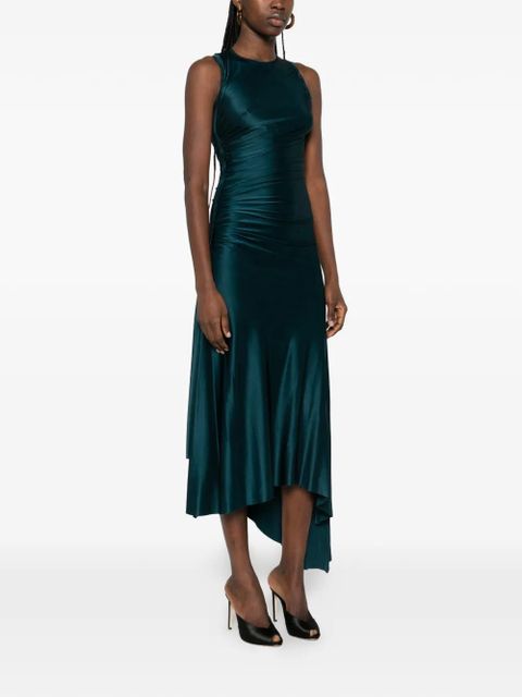 Victoria Beckham asymmetric-hem midi dress - Green