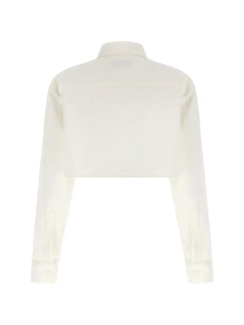 Balenciaga embroidered-logo cropped shirt - Neutrals - zdjęcie produktu nr 2
