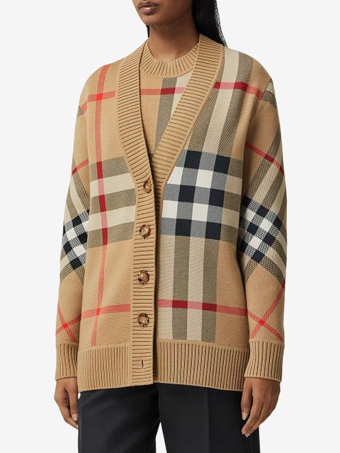 Burberry Vintage Check V-neck cardigan - Brown - zdjęcie produktu nr 2