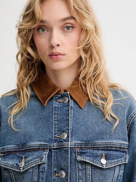 Marc O'Polo kurtka jeansowa kolor niebieski przejściowa 508910225011