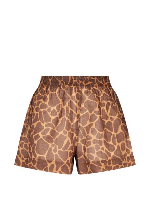 MC2 Saint Barth giraffe-print shorts - Brown - zdjęcie produktu nr 1