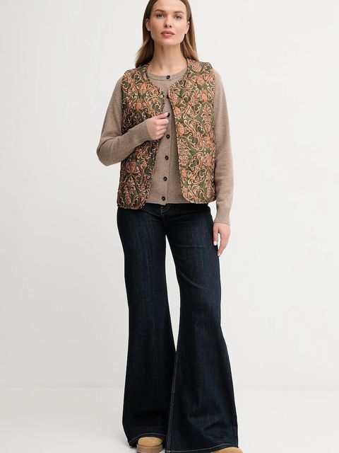 Barbour bezrękawnik x Farm Rio kolor zielony przejściowy LLI0024