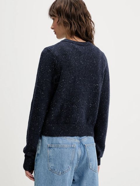 Abercrombie & Fitch kardigan z dodatkiem wełny damski kolor granatowy KI150-5473-200