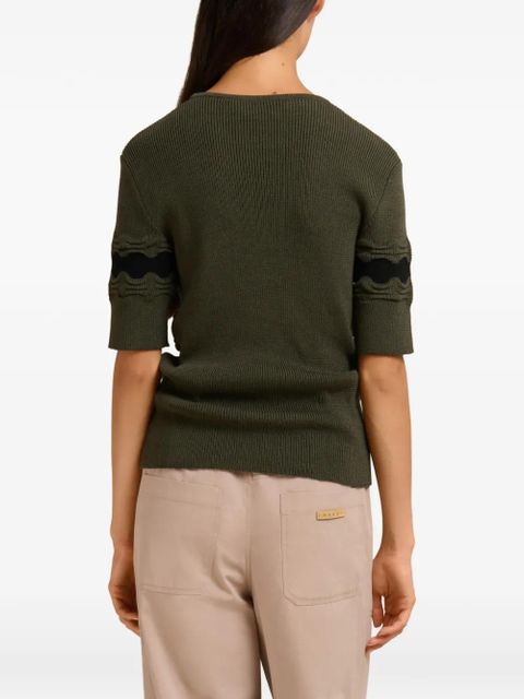 Marni contrasting-stitches T-shirt - Green