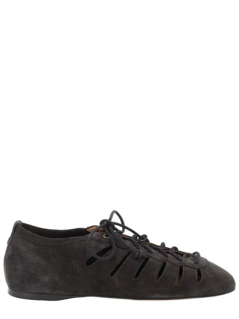 ISABEL MARANT Leyza lace-up cut-out ballet flats - Black - zdjęcie produktu nr 2