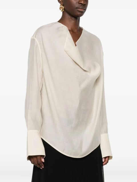 TOTEME cowl-neck blouse - Neutrals - zdjęcie produktu nr 2