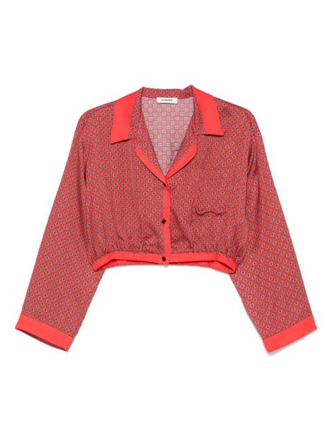 SANDRO printed cropped shirt - Red - zdjęcie produktu nr 1