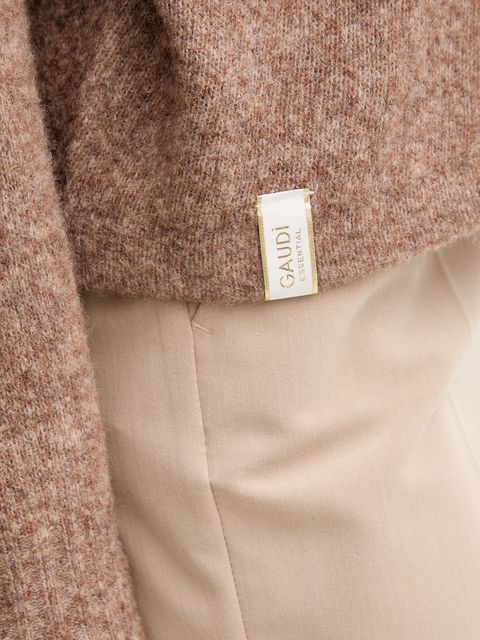 Gaudi kardigan z dodatkiem wełny damski kolor brązowy lekki 521FD53010