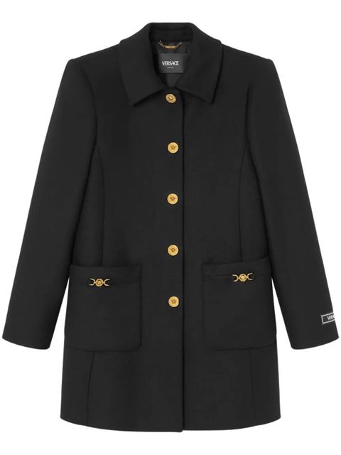 Versace A-line felted coat - Black - zdjęcie produktu nr 1